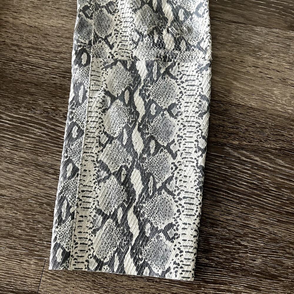 SPRWMN High Waist 3/4 Leather Leggings Gray Snake Print 100% Lambskin Size Large - Picture 11 of 16